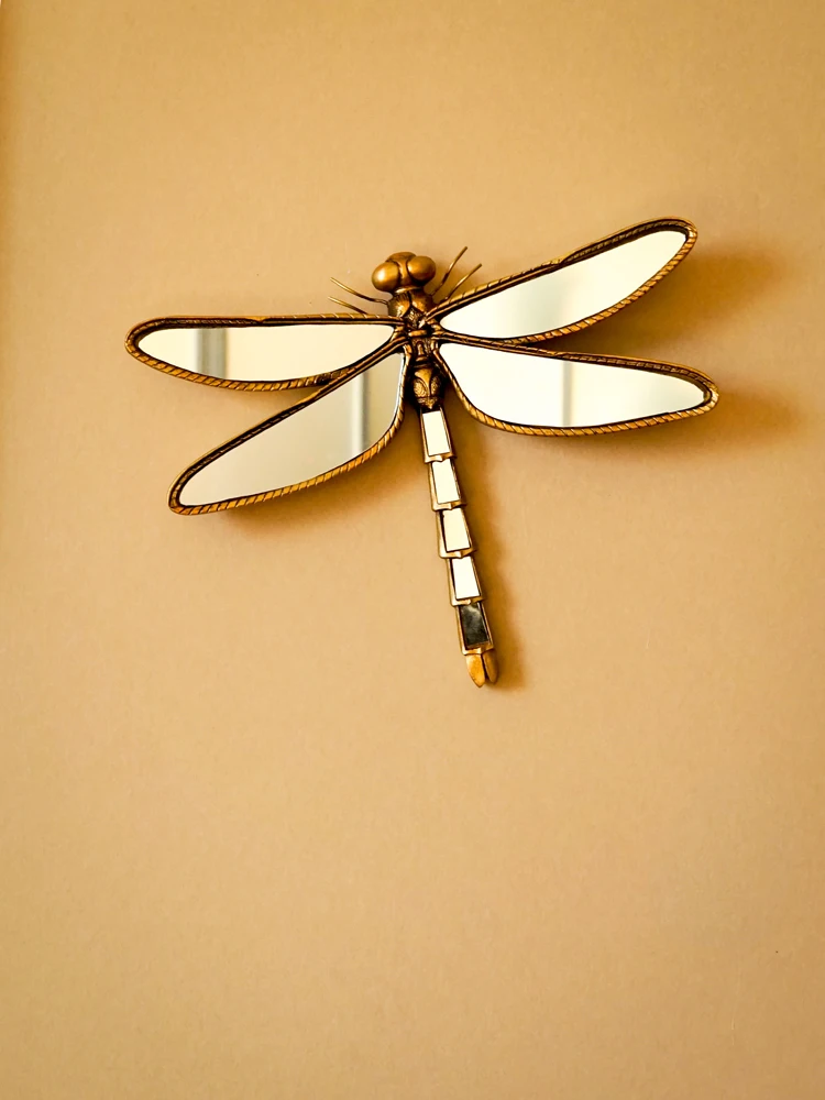 Dragonfly three-dimensional decorative mirror wall decoration pendant living room bedroom foyer