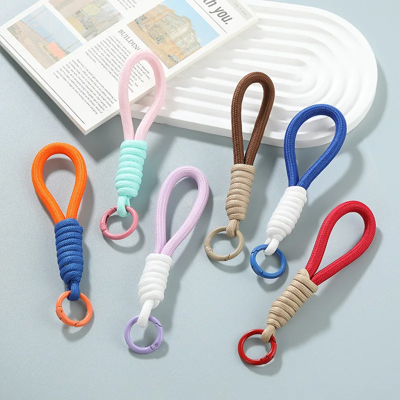 Colored Woven Rope Key Chains Short Wrist Phone lanyard For Mobile Phone Bag Pendant Car Key Accessories Unisex Daily Use