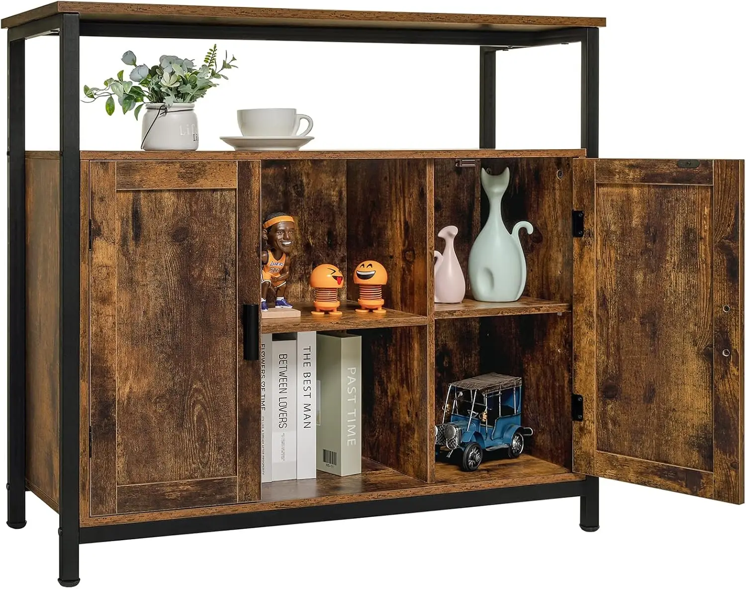 

Storage Cabinet with 2 Doors, Buffet Cabinet, Kitchen Cabinet with Adjustable Shelves, Open Compartment, Storage Sideboard