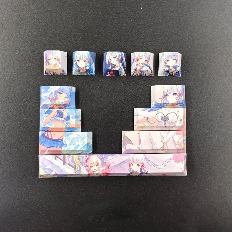 Diseño de personaje de Anime personalizado, 12 teclas, Dye-subbed, Space Bar 6.25u, Cherry Profile Keycaps para teclado mecánico Diy