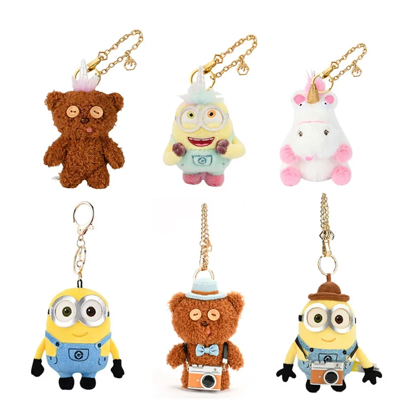 Nuevos Peluches de Minions de Dibujos Animados, Lindos Muñecos de Peluche, Colgantes para Bolsos, Llaveros de Peluche, Regalos de Navidad, Cumpleaños y Graduación