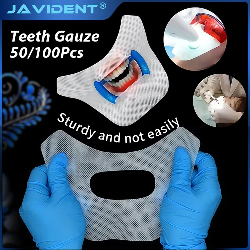 100Pcs Dental Oral Cavity Cotton Cloth Towel Teeth Whitening Face Gauze Dental Face Mask Mouth Mask Dental Cloth Saliva Pad