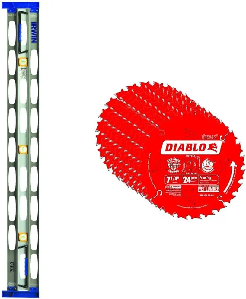 Extendable 10-Inch Level, 5-Ft To 13-Ft (1801107) And Diablo 7-1/4