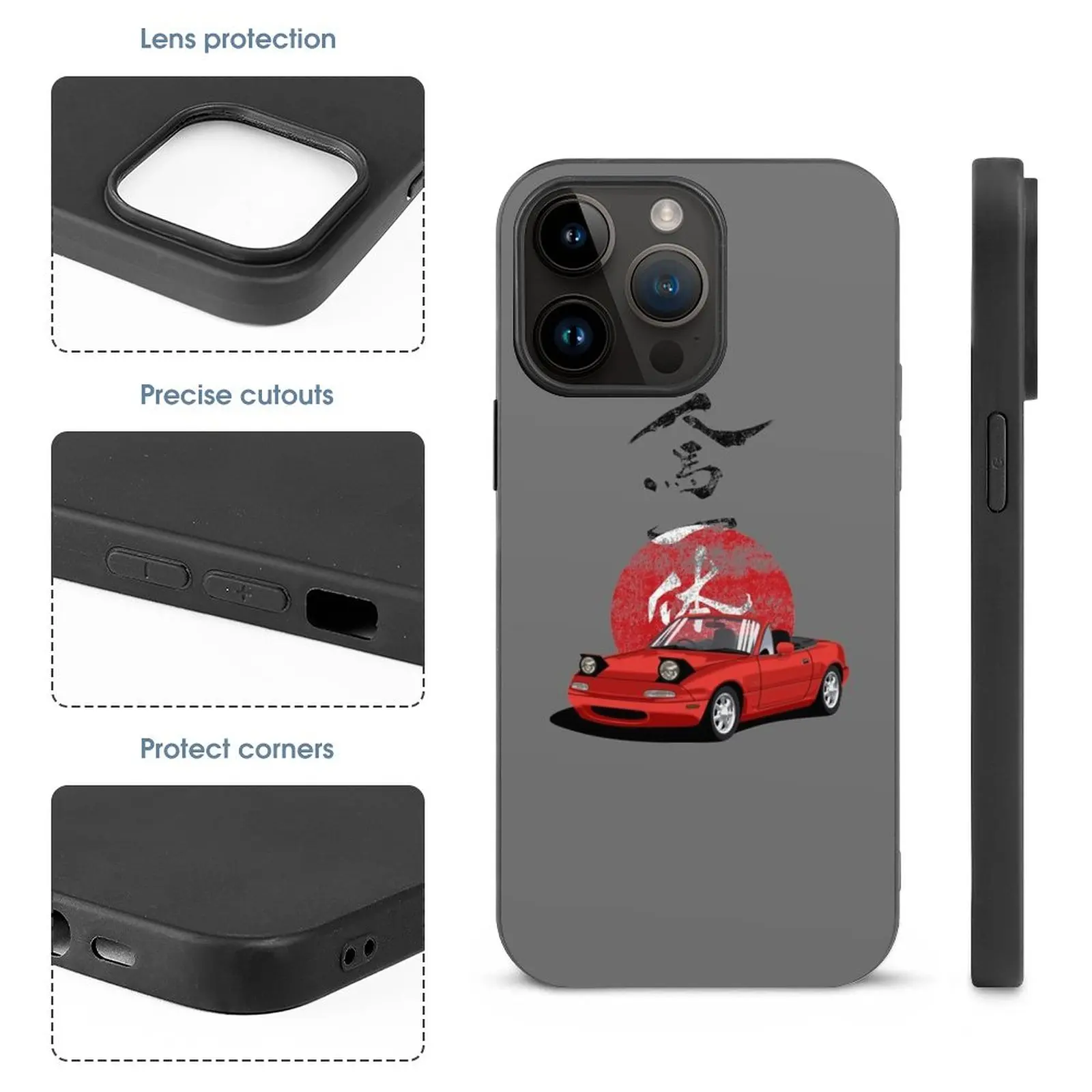 Rising Jap Phone Case For Apple Iphone 16 15 14 13 12 11 Pro Max Mini Plus Xr 8 7 All Series Cover Mazda Mx5 Mx 5 Miata Eunos