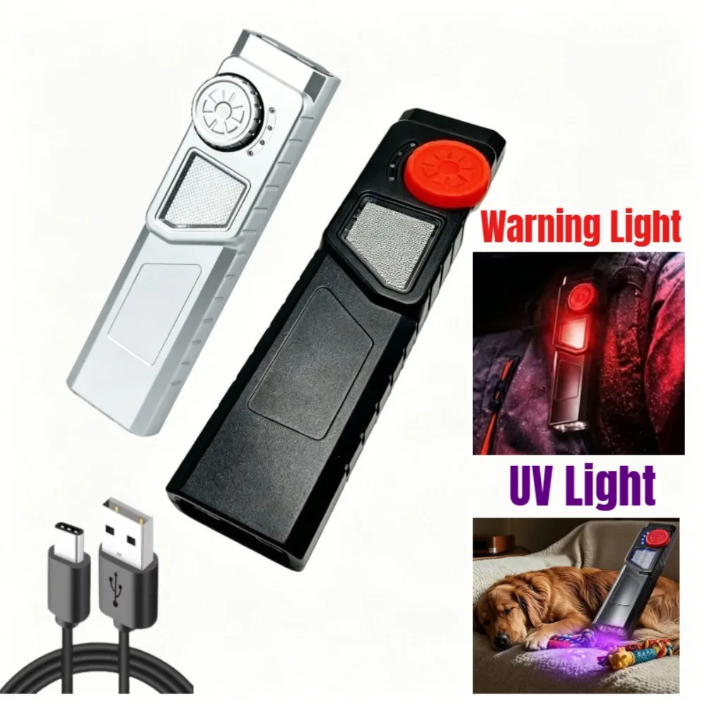 Rotary Adjustment Super Bright Flashlight Rechargeable LED Light with Back Clip Outdoor for Work Emergency Warning Lamp