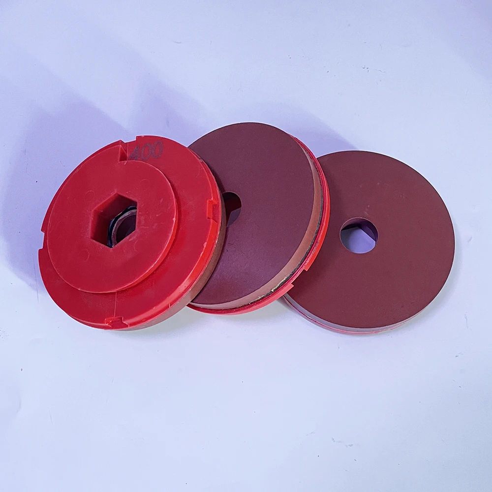 snail lock red abrasive diamond wet polishing pad moagem e renovacao de piso pedra marmore granito quartzo 125 mm 1pc 01