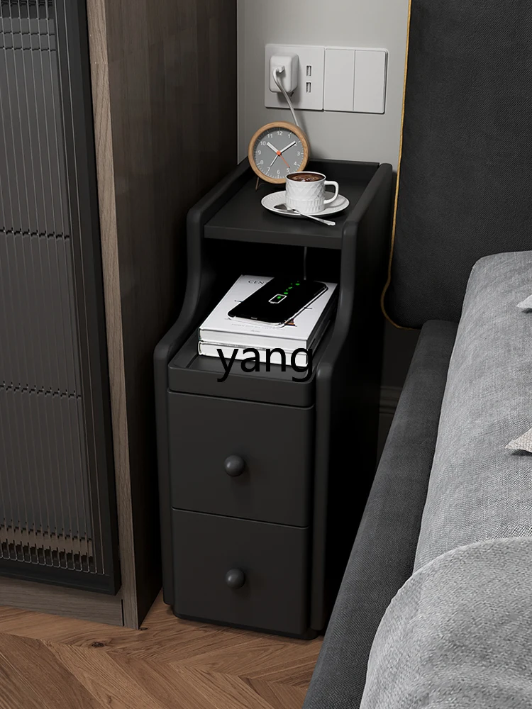 L'm'm Ultra Narrow Bedside Table Small Modern Minimalist Mini Cream Style Bedside Table