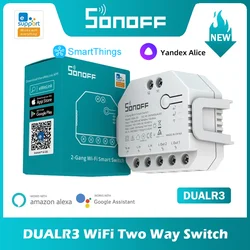 SONOFF DUAL R3 2 Gang Dual Relay Module DIY MINI Smart Switch Power Metering Smart Home via eWeLink Alexa Google Yandex Alice