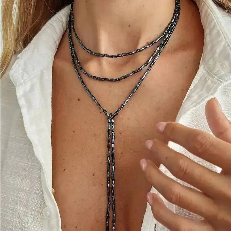 IngeSight.Z بوهو مثير بسيط هندسي قلادة المختنق قلادة المرأة الاتجاه الجديد الشرير قابل للتعديل سترة سلسلة مجوهرات الحفلات هدية