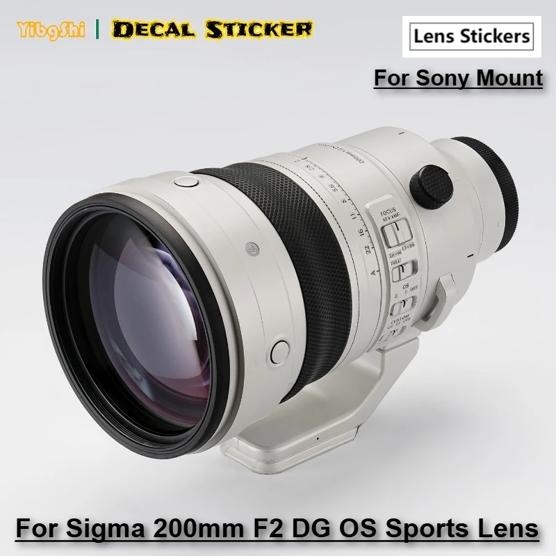 

Для Sigma 200 мм F2 DG OS Sports для Sony Mount Наклейка на объектив для Sigma 200 F2 Наклейка на объектив 200F2 Обёрточная крышка Кожа