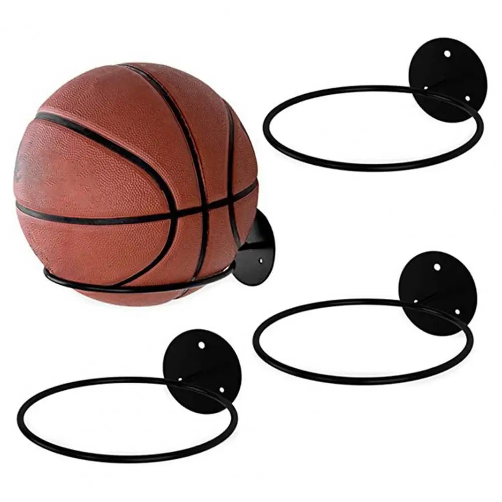 

1 Set Football Display Shelf Ball Holder Wall Mounted Multi-purpose Iron Art Basketball Soccer Ball Storage Frame Living Room