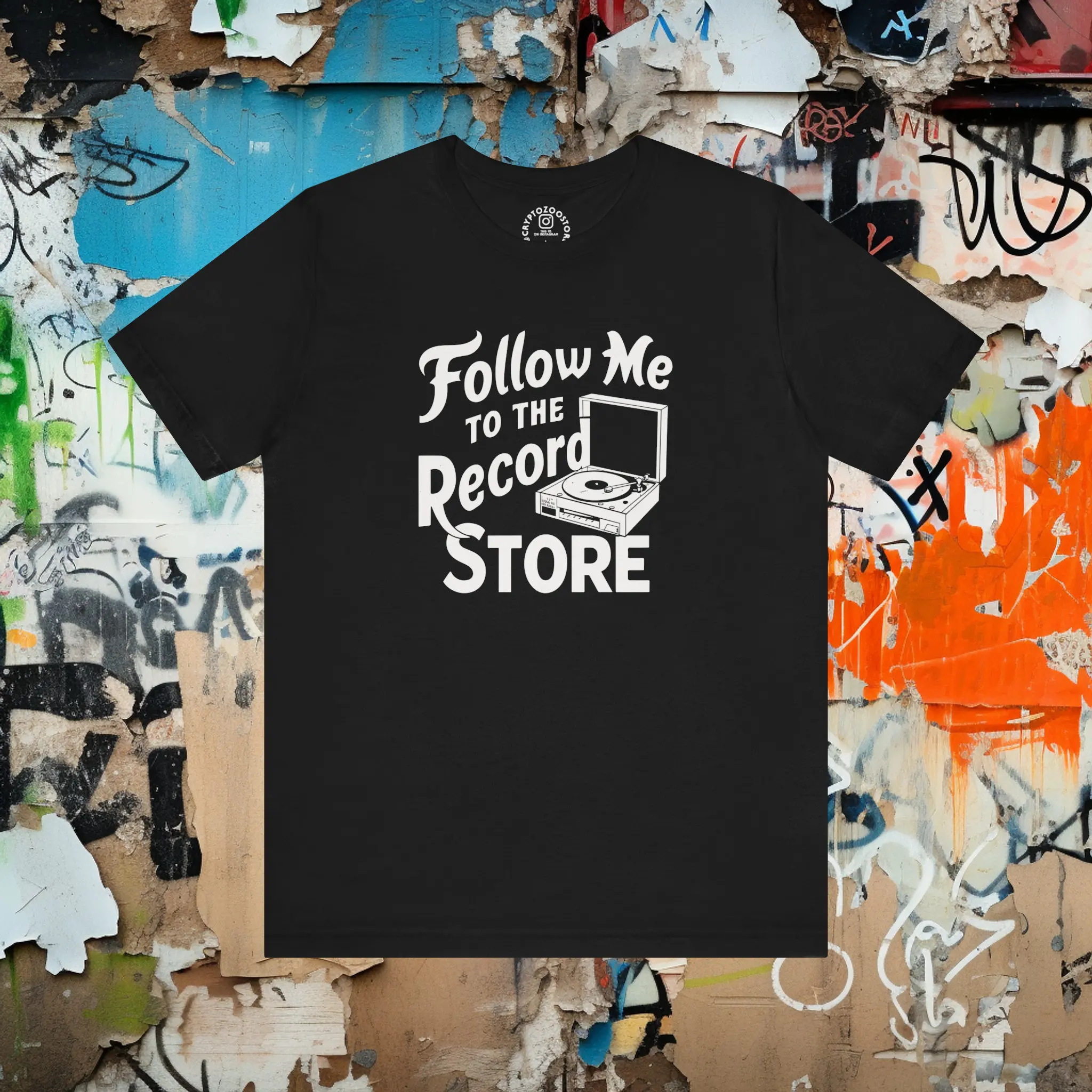 Follow Me To The Record Store T Shirt Vinyl Music Vintage For Collectors Retro Player Top Dj