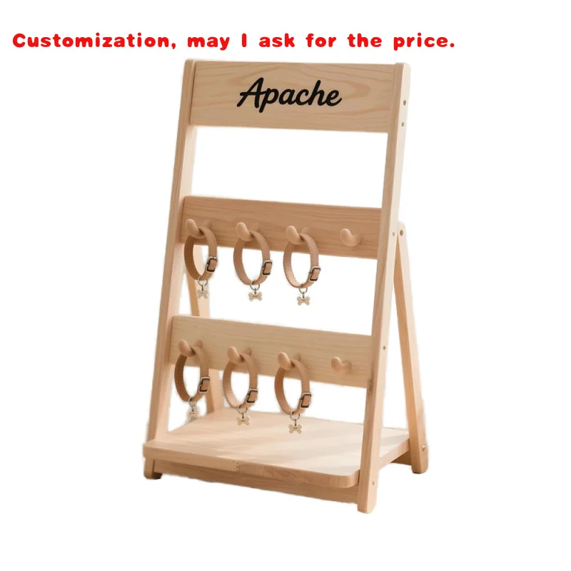 

custom.Apache Custom Wood Pet Collar Display Stand Racks Pet Store& Supermarket & Pet Supplies