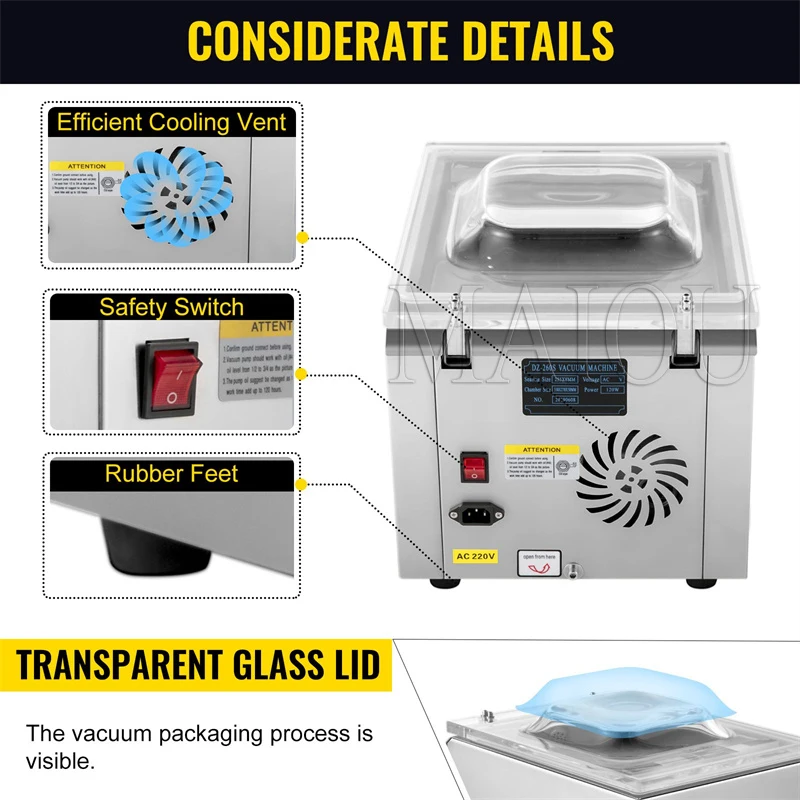 آلة تعبئة الفراغ الغذائي الغرفة التجارية فراغ السدادة المطبخ أكياس اللحوم التعبئة والتغليف آلة توفير الطعام الختم #1