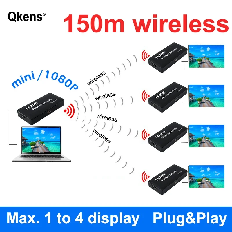 HD 150M Wireless Wifi HDMI Extender Video Transmitter Receiver TV Stick Display Adapter Share for Camera Laptop PC To TV Monitor