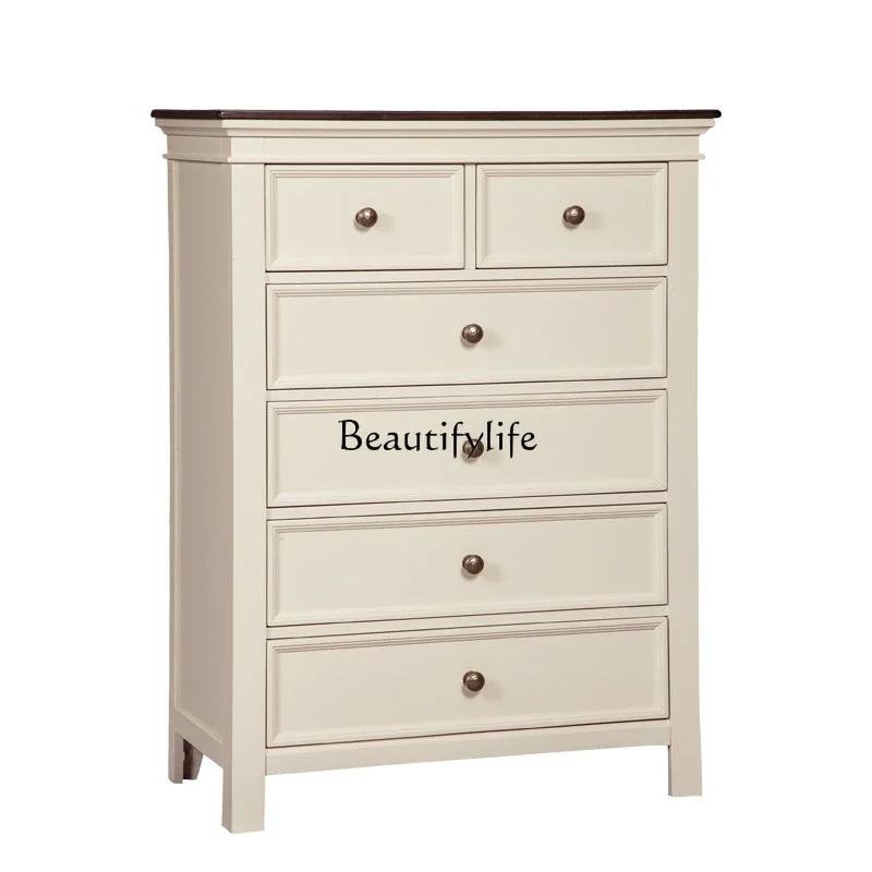 

ls 51American chest small apartment locker retro bedroom six drawer storage cabinet