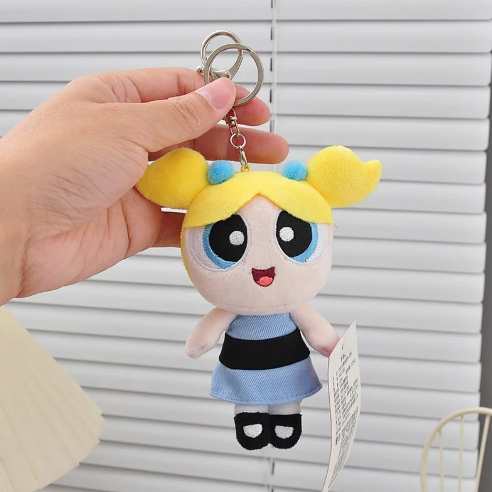 Kawaii 오리지널 애니메이션 Powerpuff Girls Blossom 봉제 인형 만화 버터 컵 버블 배낭 장식 인형 장난감 학생 선물