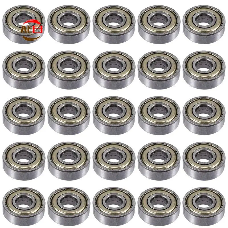 AEE3-25Pcs 608 ZZ Ball Bearings, 608Zz Metal Double Shielded Miniature Deep Groove Skateboard Ball Bearings (8Mm X 22Mm X 7Mm)