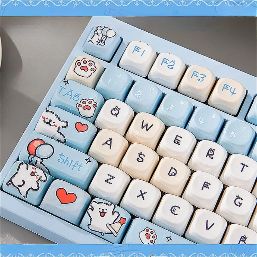 

PBT Keycaps 135 Keys MOA Height, Line Puppy, Keycaps, Sublimation, For Cherry MX 104/87/61 Mechanical Keyboard