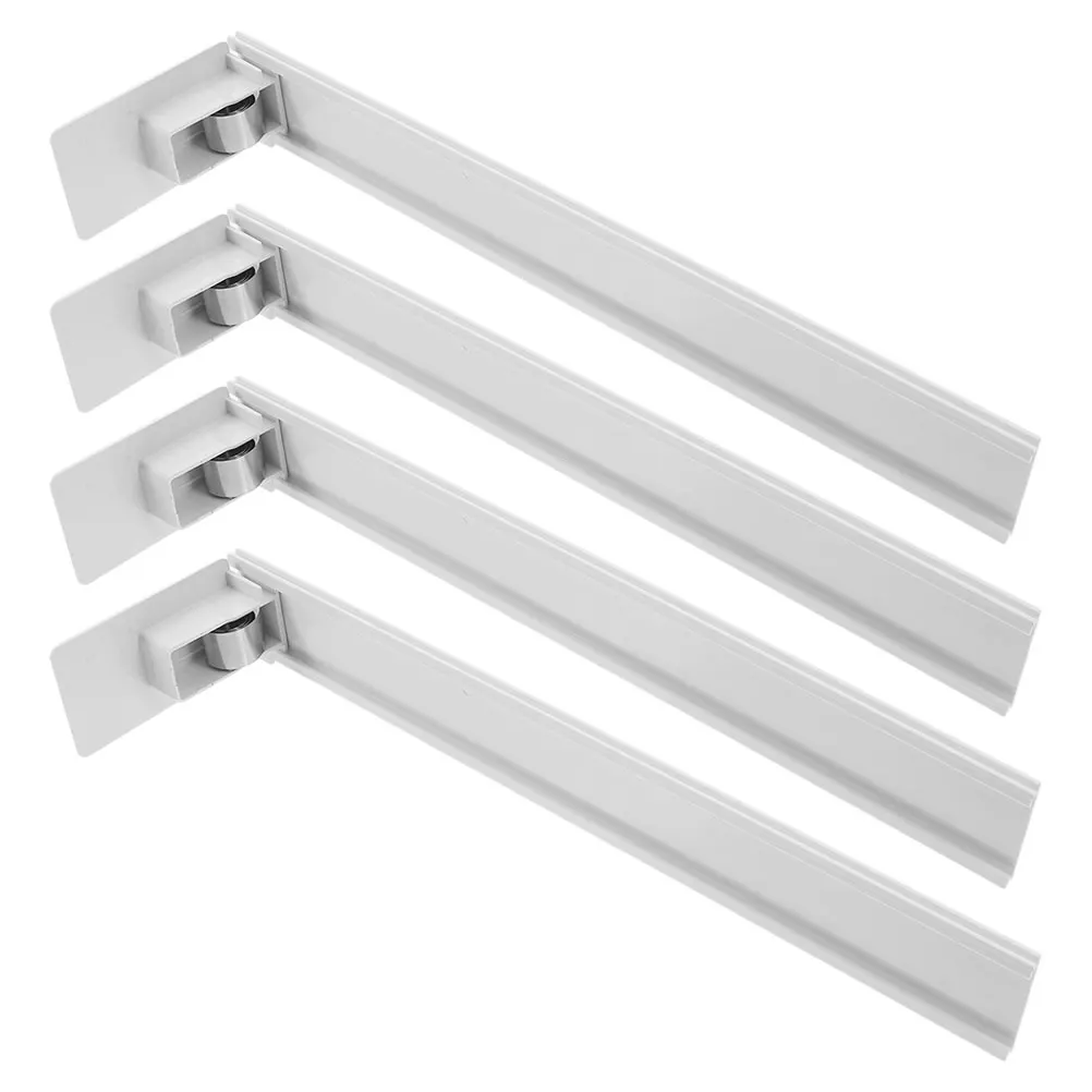 

4 Pcs Shelf Pusher Beverage Organizer Refrigerator Jar Soda Dispenser Fridge Can White Plastic Spring Loaded Kitchen Accessories