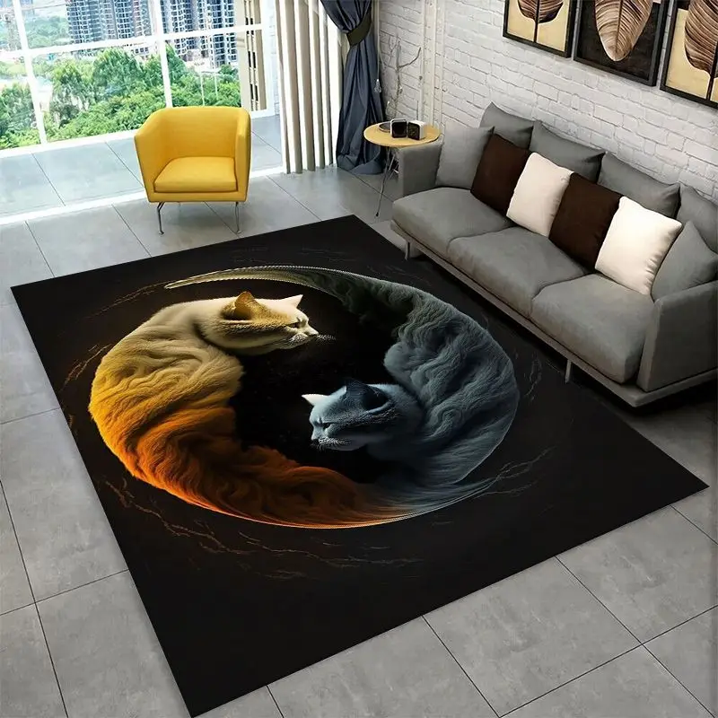Meditation Yin Yang Tai Chi Bagua Yoga Large Area Rug Non-slip Carpet for Bedroom Living Room Sofa Doormat Home Decor Floor Mat