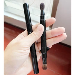 Retractable Dual-ended Eye Shadow + Blender Makeup Brush High-quality Metal Eye Shaping Smudging Blending Cosmetics Brush Tool