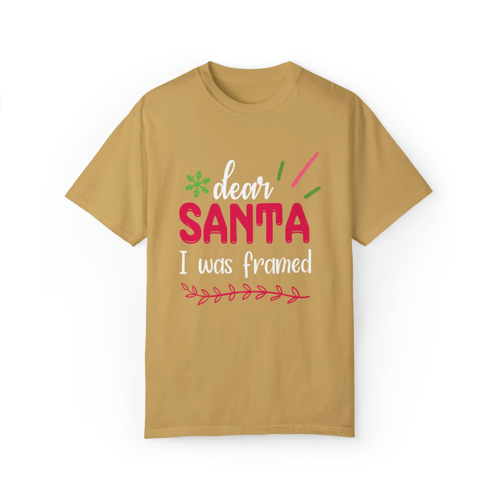 'Dear Santa I Was Framed' Print T Shirt