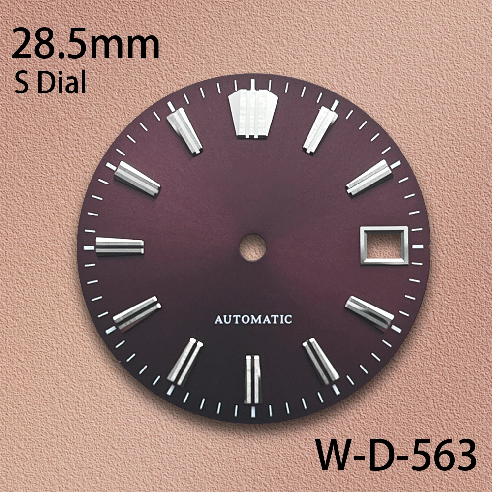 28.5mm Sunray S Dial Fit NH35/NH36/4R/7S Movement Applied Index Riveted Dial Watch Modification Accessories