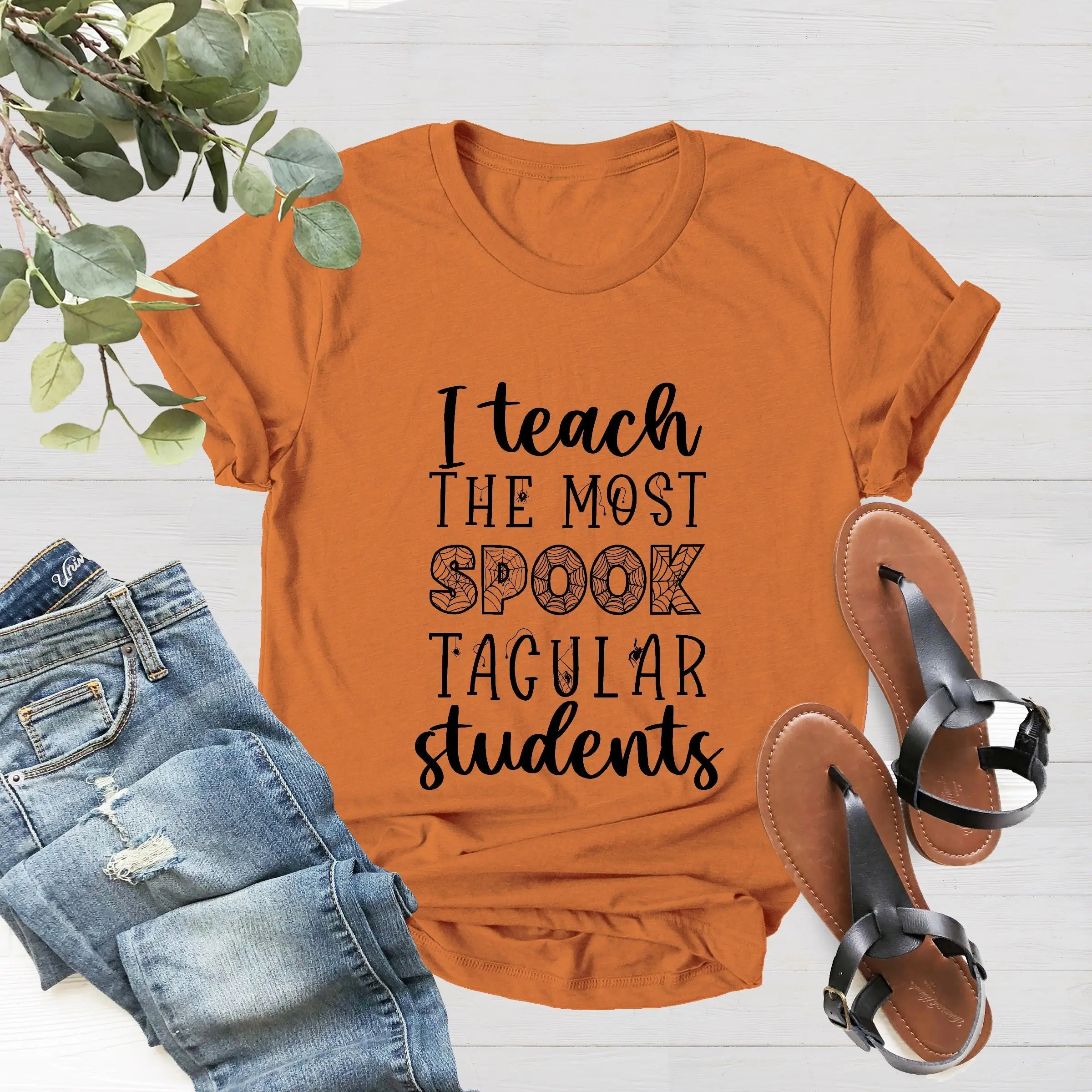 Halloween Teacher T Shirt I Teach The Most Spooktacular Students For Teachers Holiday