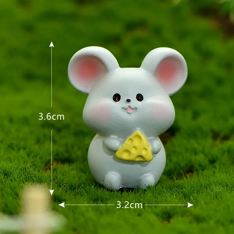 1Pc Cartoon Dier Beeldjes Konijn Hond Aap Slang Draak Micro Fee Tuin Diy Hars Handwerk Auto Decoratie Model Speelgoed