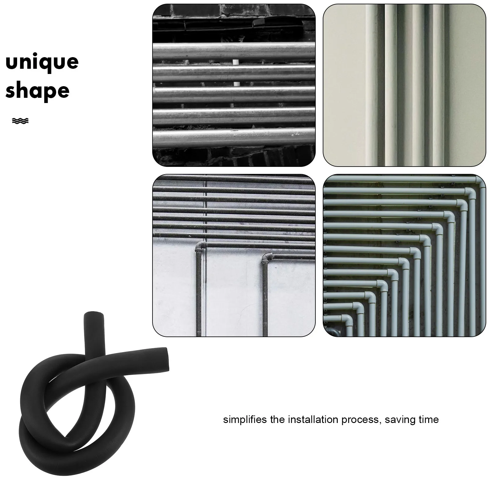 Mangas de isolamento de tubulação, tubo de espuma flexível, à prova de som, resistente ao fogo, para tubos de encanamento de cobre de água hvac