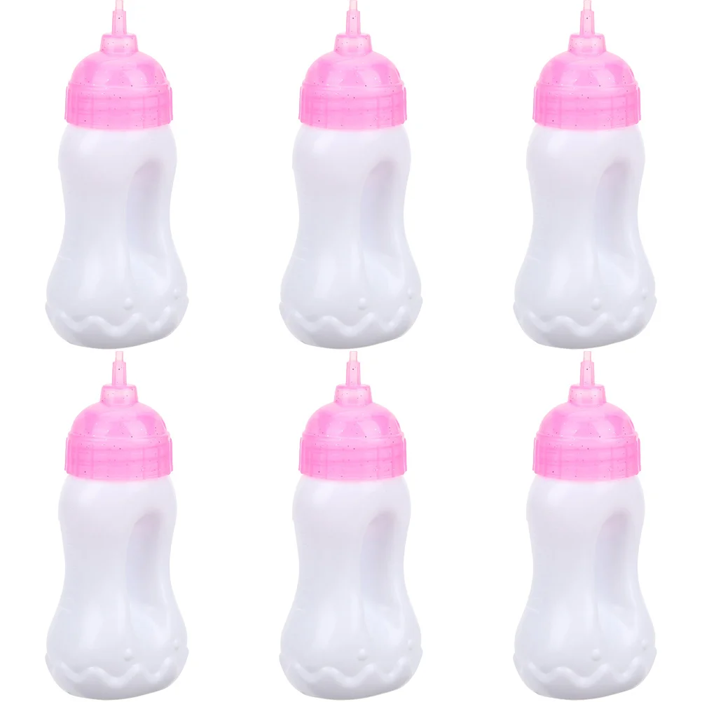 

6 Pcs Feeding Bottle Milk Miniature Baby Bottles Cosplay Kids Cognitive Toy Pp Model