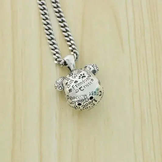 S925 Sterling Silver Pendant Cartoon Graffiti Bear Cute Personality Fashion Couple Versatile Bookbag Hanging Decoration