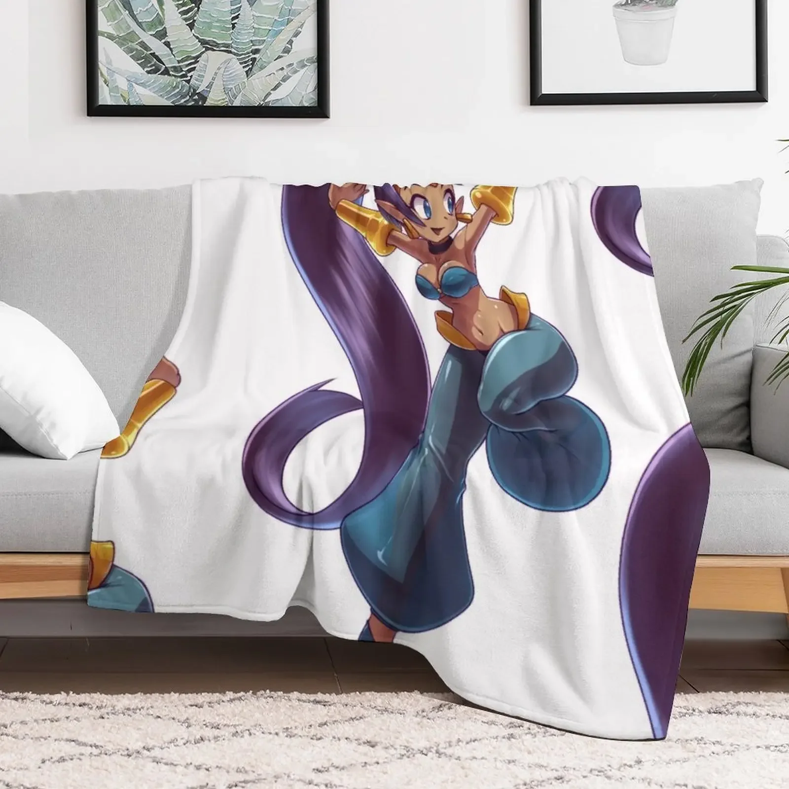 Shantae dancer - blue Throw Blanket Vintage Sofa for sofa Blankets