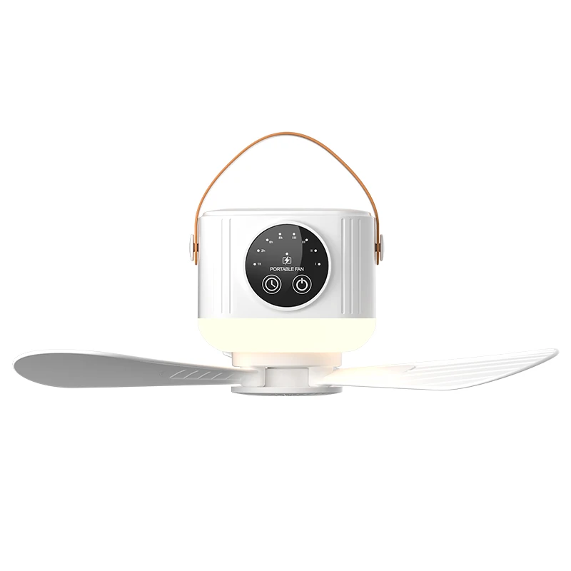 USB-Deckenventilator für Wohnheim/Camping mit 8-Stunden-Timer, Nachtlicht und 4 Stärkestufen, Tragbarer Ventilator – Detail 10
