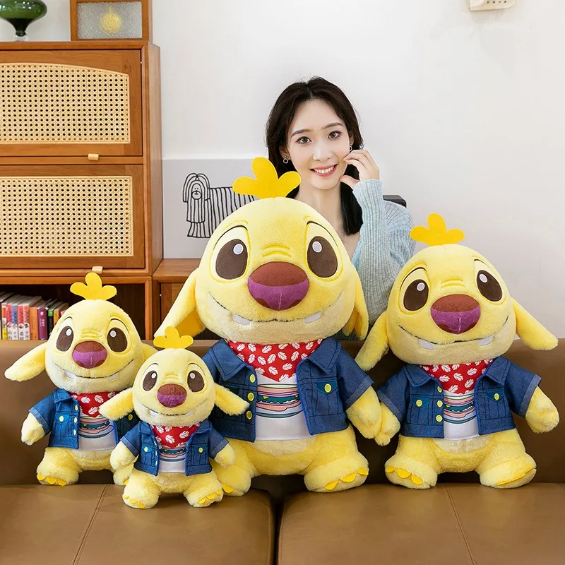 

New 70cm Disney Kawaii Stitch Plush Toy Cowboy Wearing Clothes Large Filled Doll Kids Birthday Gift Stuffed Animal for Children