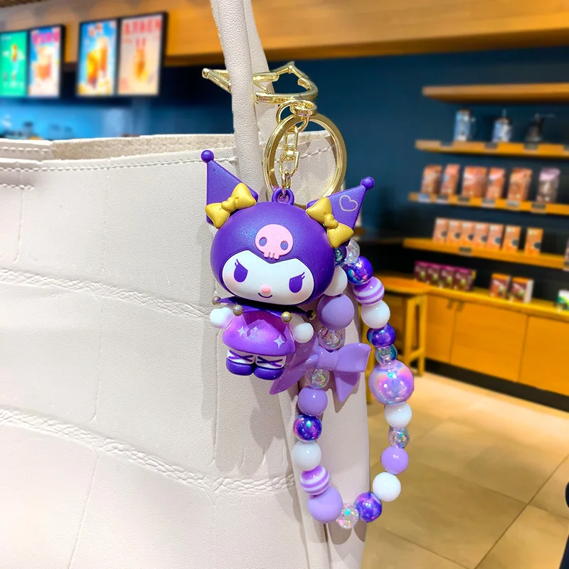 Yk2 Sanrio Kawaii Schlüsselanhänger Niedliche Kuromi Zubehör Perlen Schlüsselanhänger für Mädchen Rucksack Anhänger Telefon Dekorieren Zubehör Geschenke