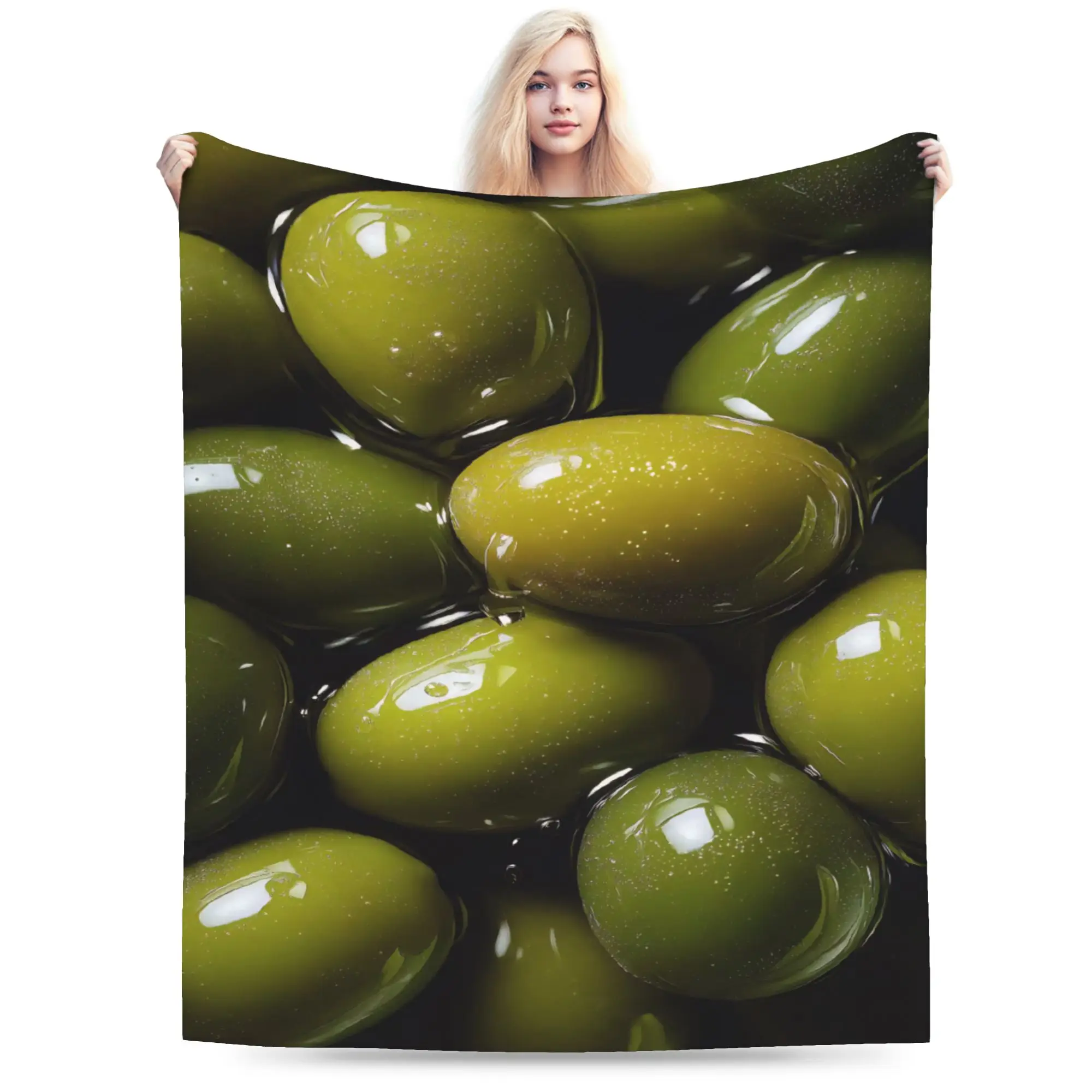 Y2K Olive Green Foliage Blanket Ultra-Soft Fleece  Relax Throw Blanket Machine Washable