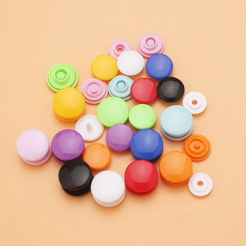 100Sets Round Plastic Snaps Button Press Fasteners T3/T5/T8 for Children Baby Clothes Clips Quilt Cover Sheet Sewing Accessories