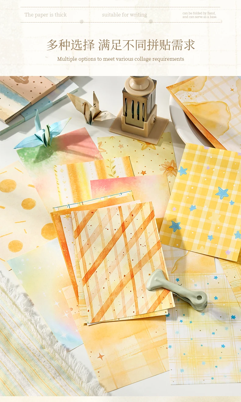 Journal GO 30 Stück Weiche Nebelfarben-Karten Doppelseitiger Papierblock Weißes Kraftpapier für Journaling, Scrapbooking, DIY-Basteln – Detail 5