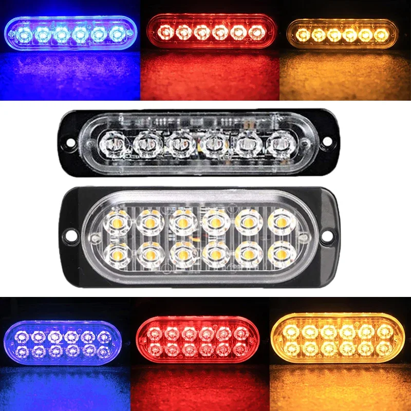 6 LED Truck Car Warning Lights Breakdown Emergency Light Police Lights 12V 12smd LED Constant Warning Light Rear Side Lamp