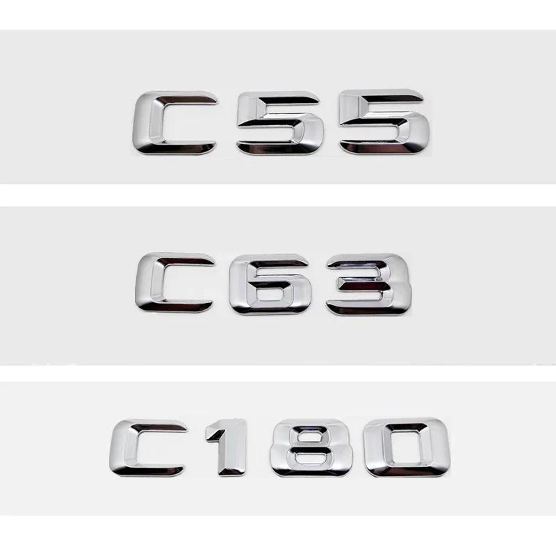 3D Car Tail Letter Stickers Badge for Mercedes Benz C Class C32 C36 C43 C55 C63 C180 C200 C220 C230 Auto Rear Trunk Emblem
