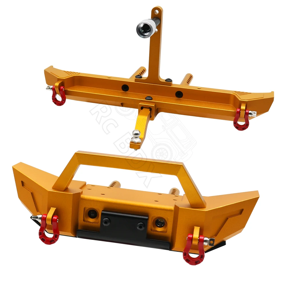 1/10 RC Crawler Axiale SCX10 iii AXI03006 Jeep Gladiator JLU Wrangler Upgrade Onderdelen Metalen Voor Achter Bumper met LED verlichting