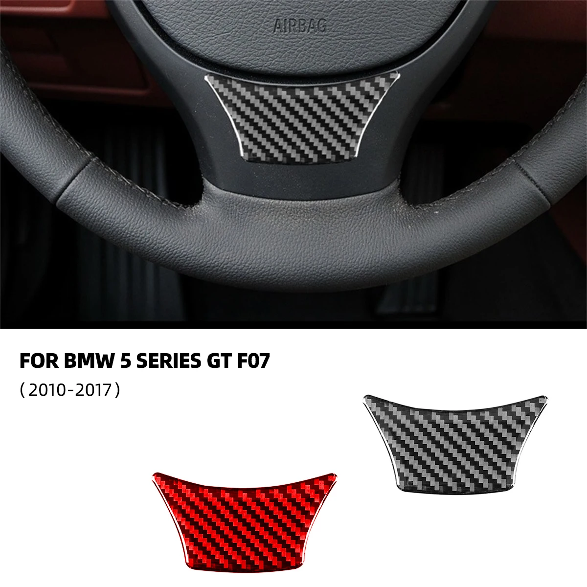 

For BMW 5 Series GT F07 2010-2017 Carbon Fiber Steering Wheel Gear Panel Air Outlet Decorative Sticker Interior Auto Accessories