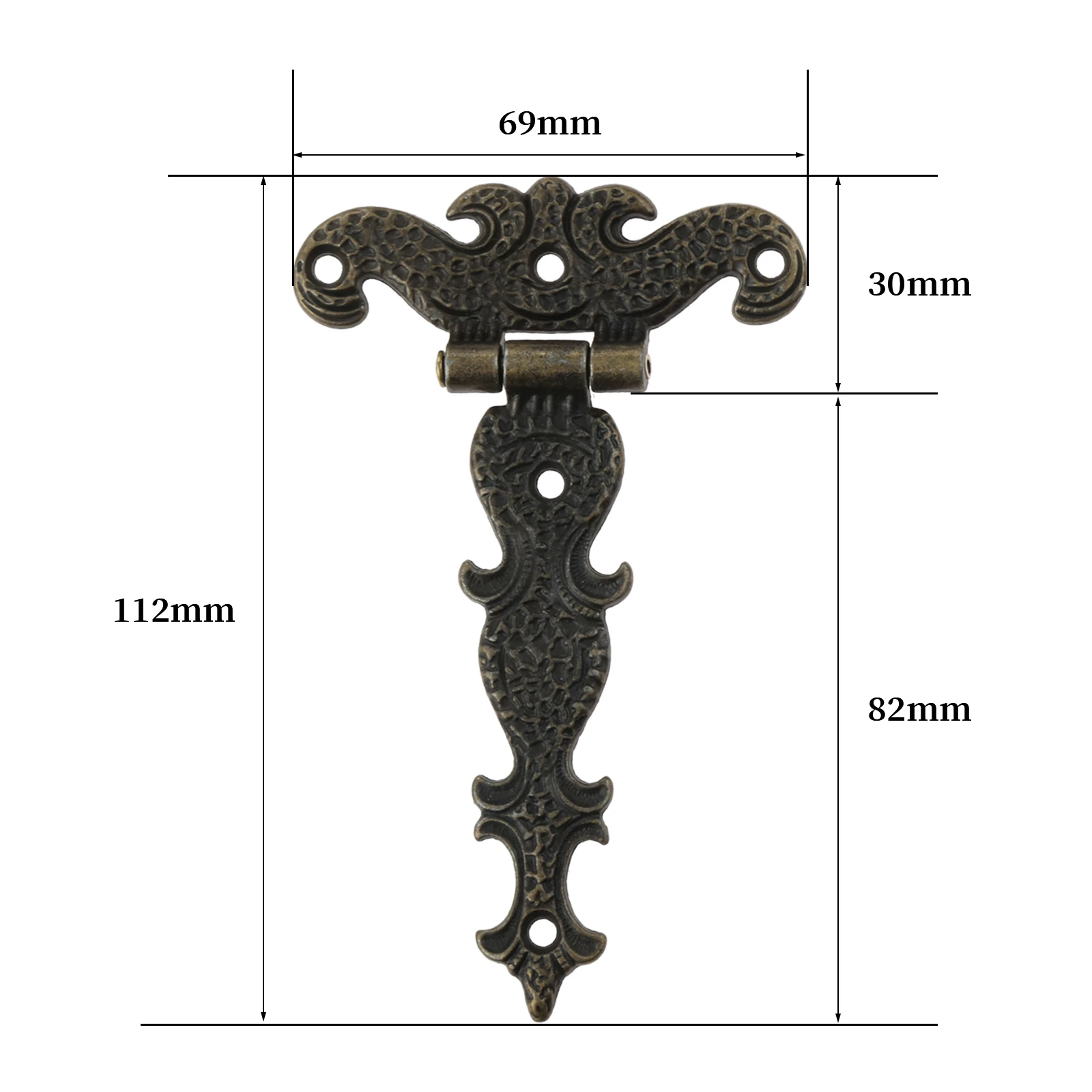 2Pcs Antique Bronze/Black/white Hinge for Windows Cabinet Cupboard Wardrobe Doors Wooden Boxes Jewelry Case with Screws 112*69mm