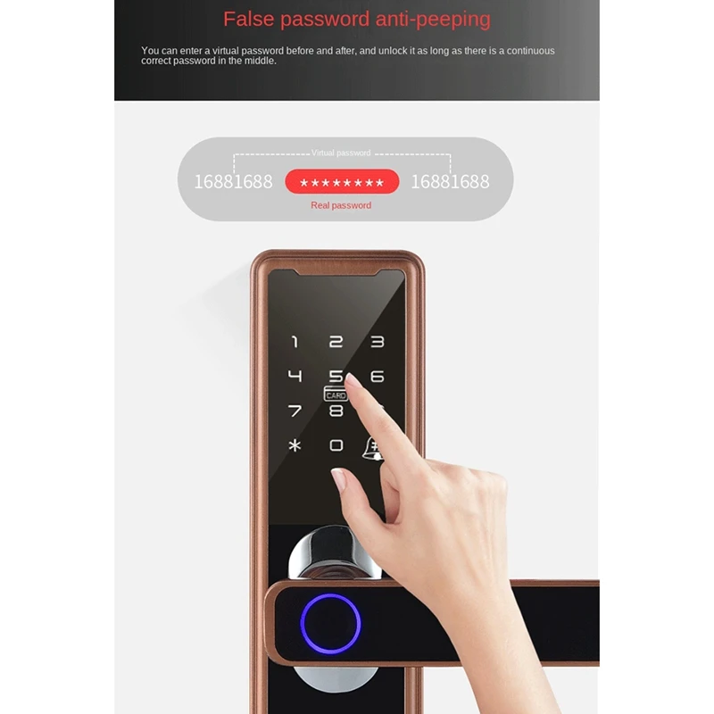 Tuya Bluetooth APP Biometric Fingerprint Security Intelligent Smart Wifi Password Electronic Door Lock