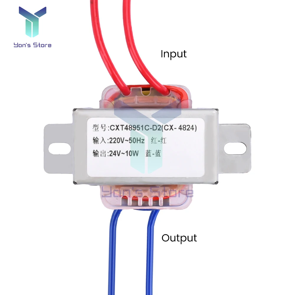 10W AC220V to AC24V Power Transformer Input AC220V 50HZ Output AC24V Single Voltage 2-wire Output AC Power Supply Transformer