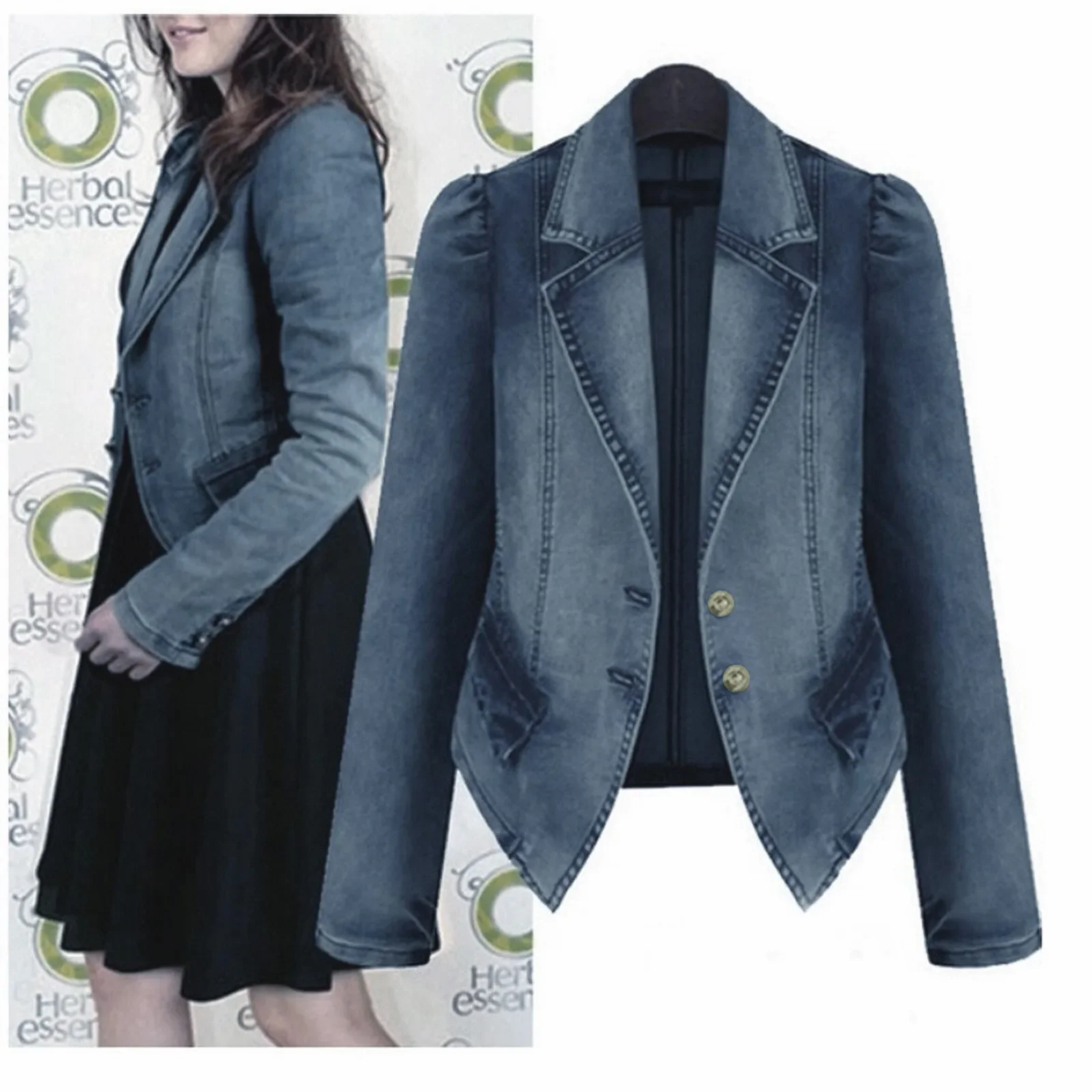 High Quality Denim Coat Fashion Women Casual Lapel Long Sleeve Button Vintage Jean Jackets Outwear Leisure Plus Size XL-5XL