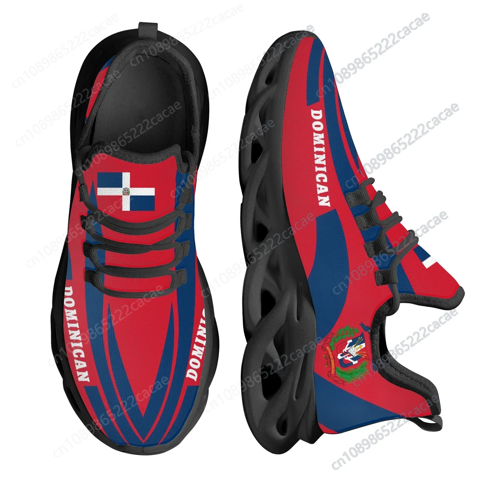 Dominican Flag National Emblem Design Lightweight Breathable Platform Shoes Knitted Blade Shoes Sneakers Zapatos