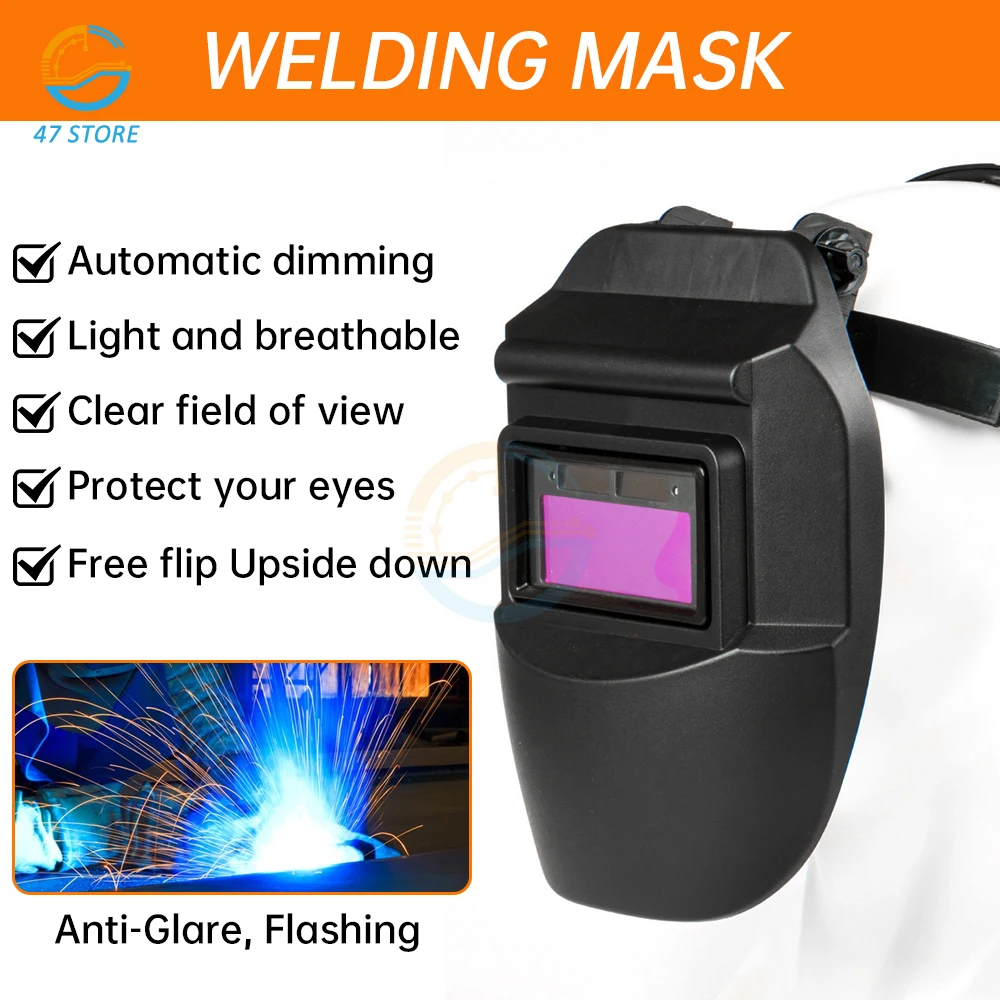 Welder Mask Welding Helmet Chameleon Large View True Color Solar Power Auto Darkening Welding Large For Arc Weld Grind Cut